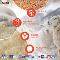 biped 2 Paar Winter Einlegesohlen mit Lammwolle und Kork - gekettelt z2736
