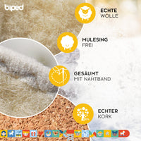 biped 2 Paar Kinder Einlegesohlen mit echter Schafswolle und Natur Kork z2765