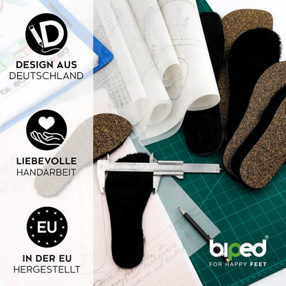 biped minimal sole FISTERRA – Lammfell Einlegesohlen - spezielle Form für Barfußschuhe
