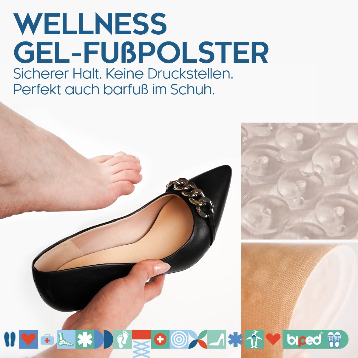biped Gel Einlagen für Pumps und High Heels z1006