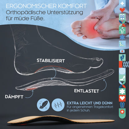 biped Premium Fußbett aus pflanzlich gegerbtem Leder z1706