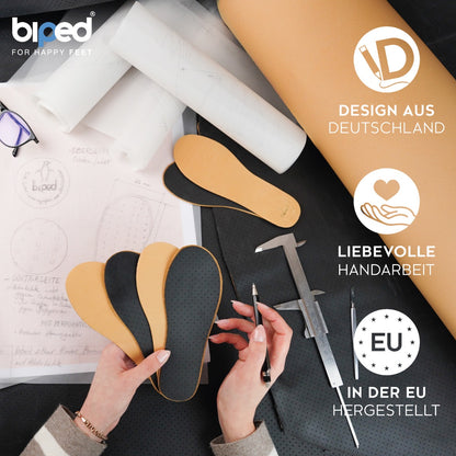 biped 2 Paar Kinder Premium Leder Einlegesohlen mit Aktivkohle Latex z2766