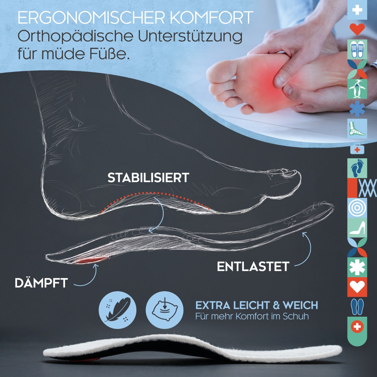 biped Sommer Fußbett mit Baumwoll-Frottee und Sisal z2777