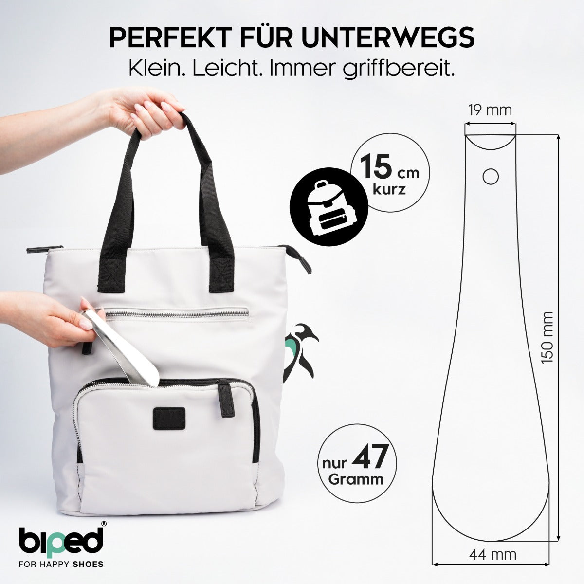biped Schuhanzieher Metall 15 cm mit Haken z2794