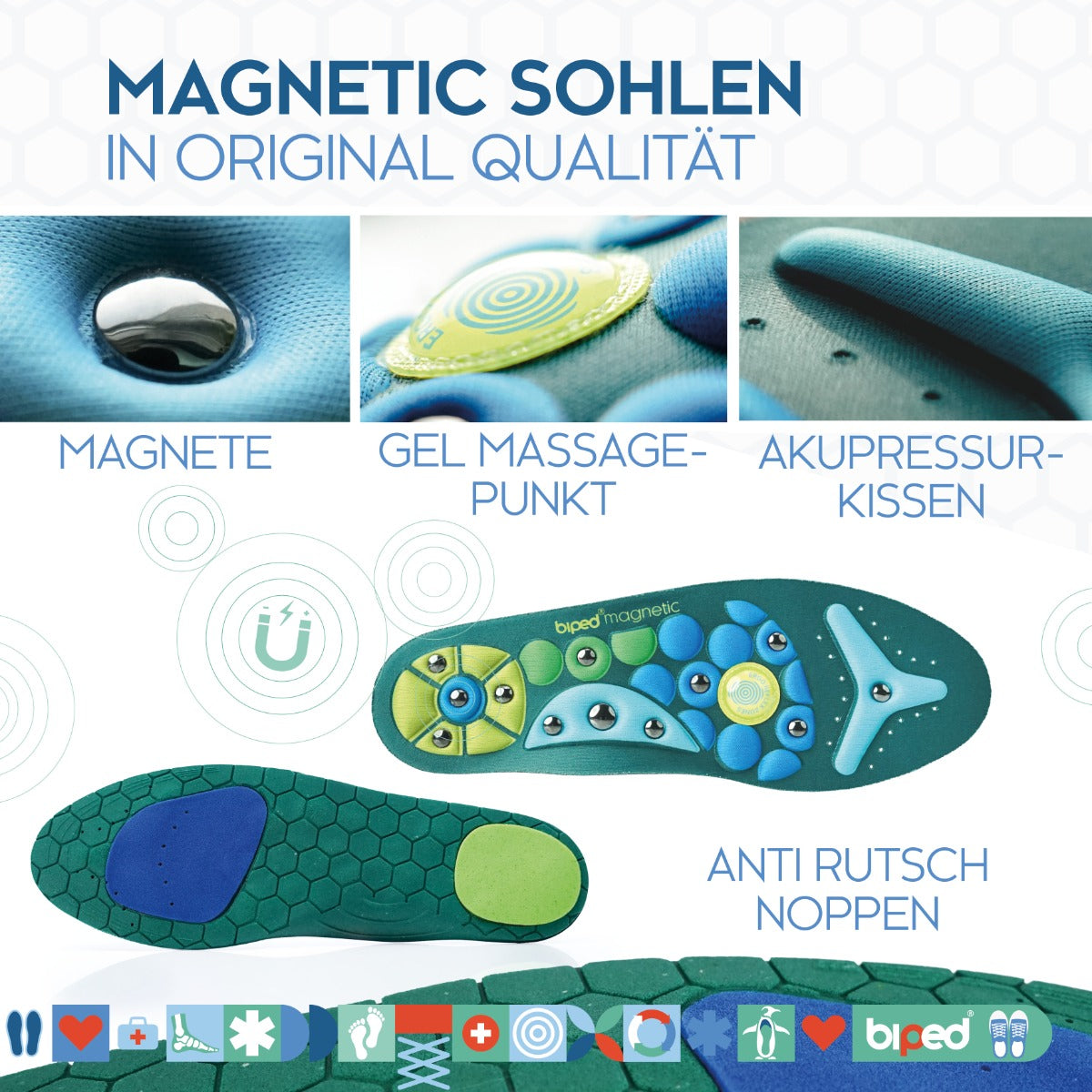 biped Original Magnetic Akupressur Einlegesohlen z2930