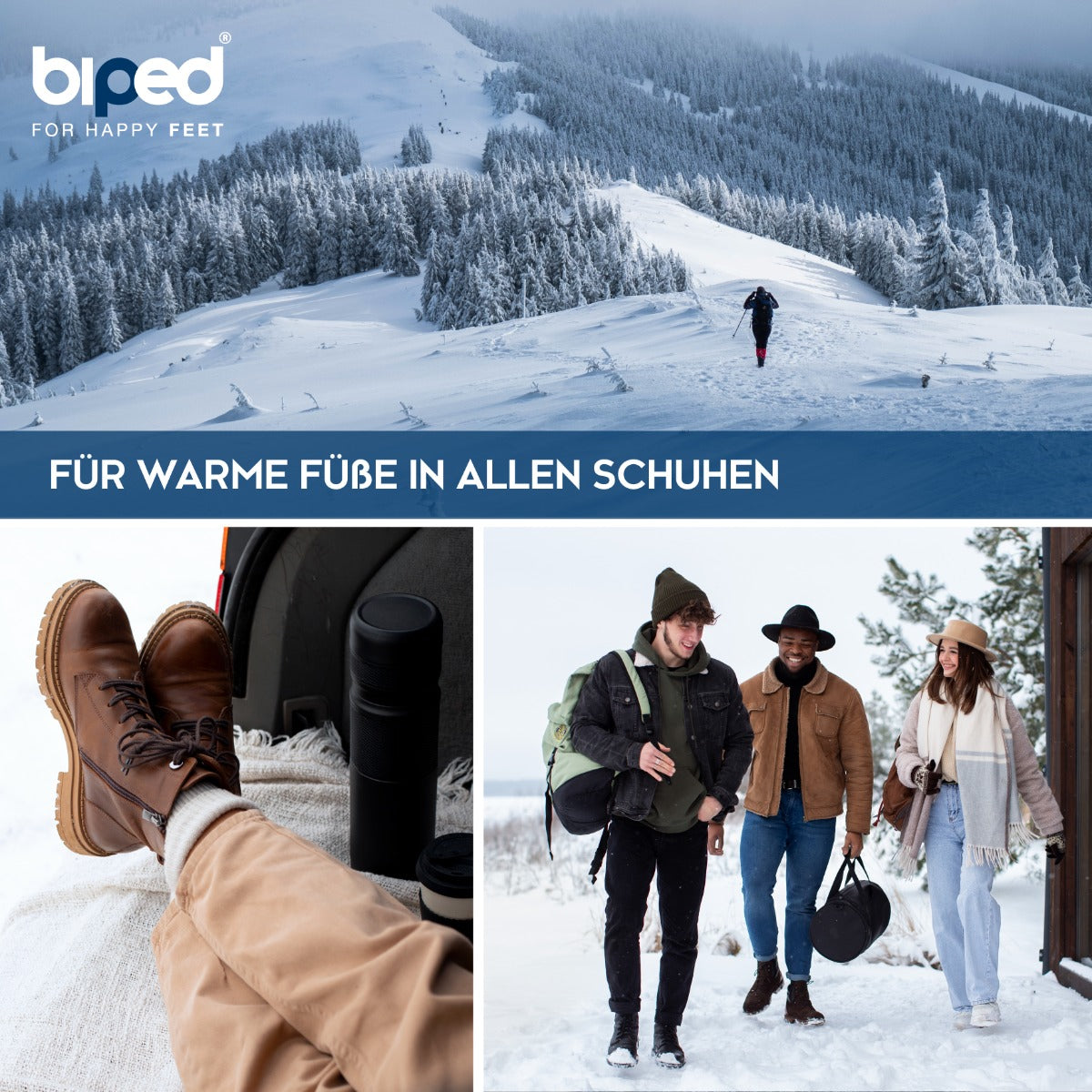 biped 2 Paar Lamm Wollsohlen mit Filz z1004