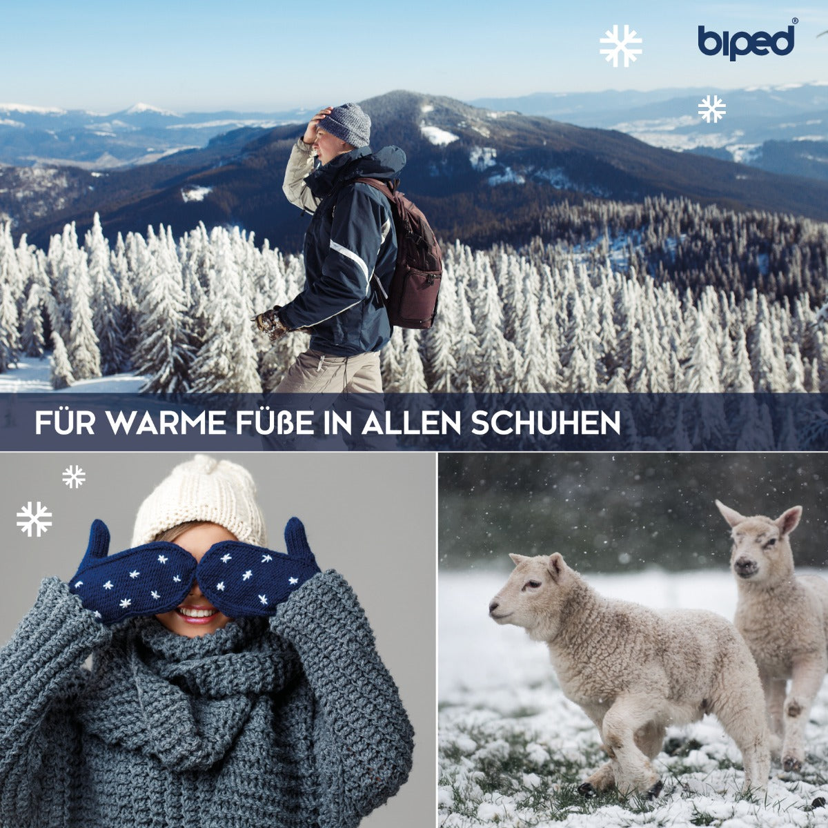 biped 2 Paar extra dicke Lammwoll Sohlen z1015