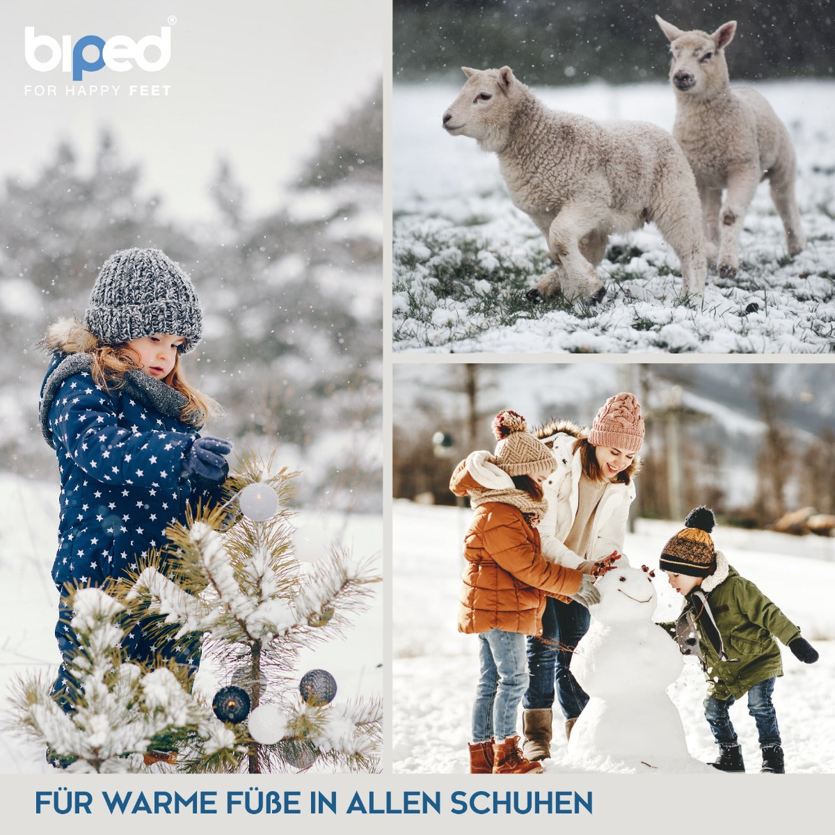 biped 2 Paar Kinder Wollsohlen mit extra dicker Lammwolle und Filz z2690