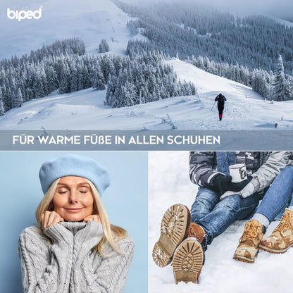 biped 2 Paar Wintersohlen aus Schafwolle und echtem Kork z2736