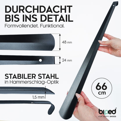 biped Metall Schuhlöffel 66 cm extra lang in Hammerschlag-Optik z2797