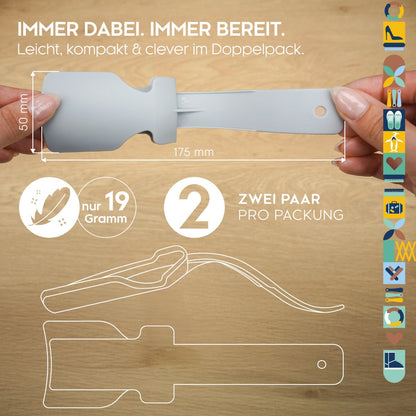 biped 2 Paar Schuhlöffel klein – Clip Schuhanzieher z2928