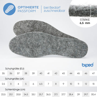 biped 3 Paar extra dicke Filzsohlen z1014