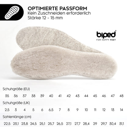 biped Premium Lammfellsohlen mit Filz Unterseite z1022