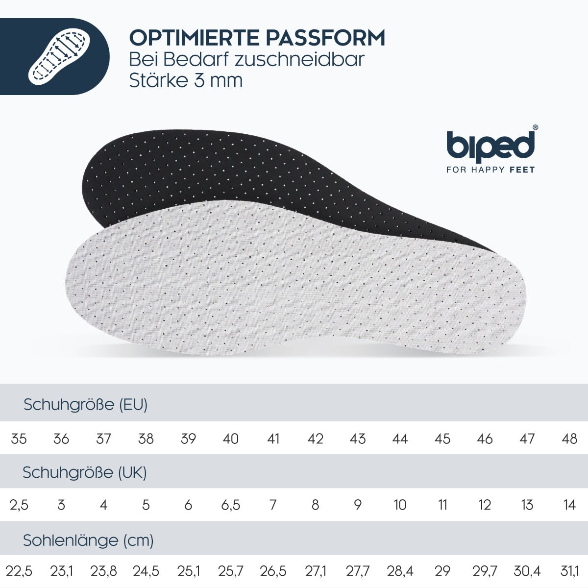 biped 4 Paar Aktivkohle Latex Einlegesohlen z2727