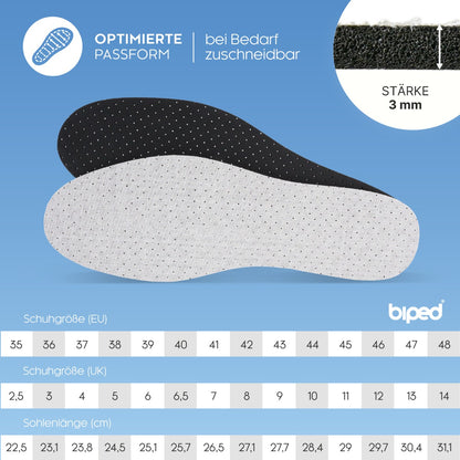 biped 4 Paar Aktivkohle Latex Einlegesohlen z2727