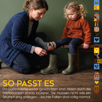 biped Kinder Stiefelsocken ZWERGFUCHS - Mit echter Wolle z2741