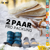 biped 2 Paar Kinder Einlegesohlen mit echter Schafswolle und Natur Kork z2765