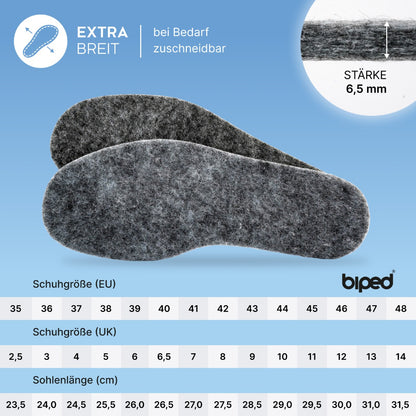 biped 2 Paar extra breite Filzsohlen z2787