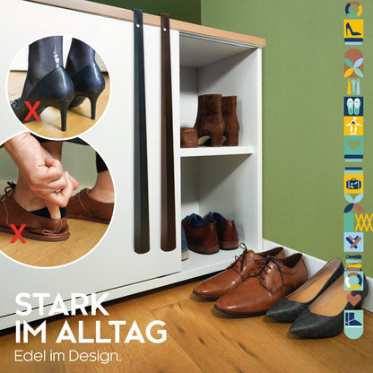 biped Metall Schuhlöffel 66 cm extra lang in Hammerschlag-Optik z2797