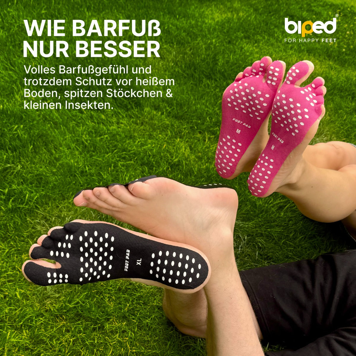 biped 3 Paar BEACH TAPE Barfußsohlen - Klebepads für die Füße z2931