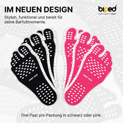biped 3 Paar BEACH TAPE Barfußsohlen - Klebepads für die Füße z2931