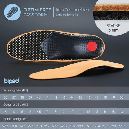 biped Premium Fußbett aus pflanzlich gegerbtem Leder z1706