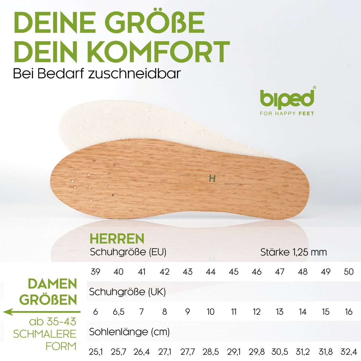 biped Zedernholz Schuheinlagen - Antibakterielle Einlegesohlen z2327