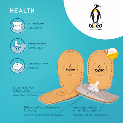 biped HEALTH 2 Paar Fersenkissen aus echtem Leder z2040