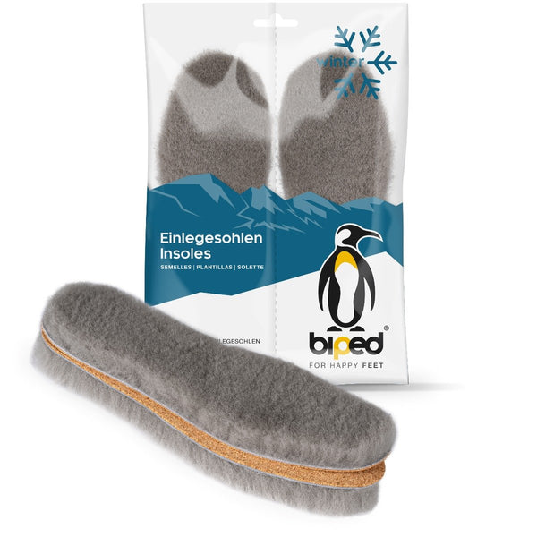 biped Premium Lammfellsohlen - graues Fell - mit Kork Unterseite z2756