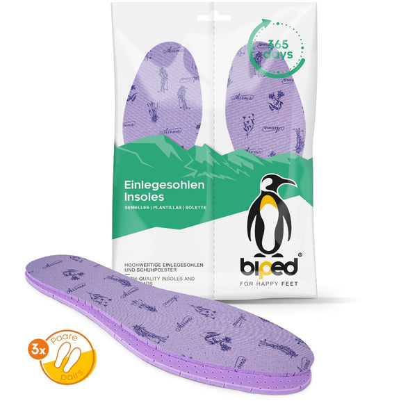 biped 3 Paar antibakterielle Einlegesohlen mit Lavendelduft z2780