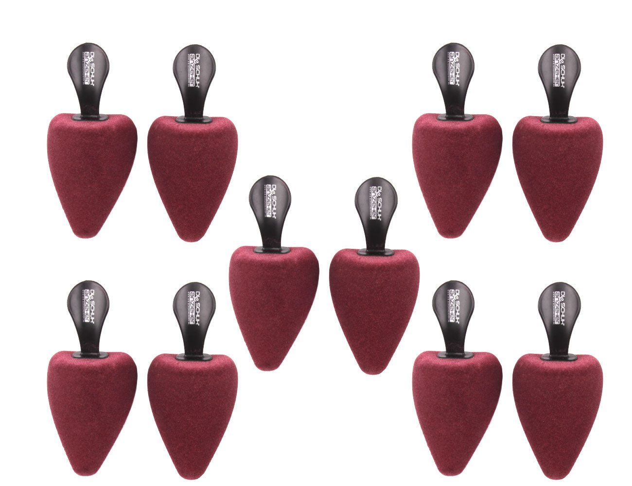 5 Paar SET Schaumstoff Schuhspanner Form SPITZ mit Griff z2479