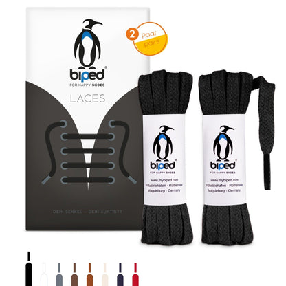 biped LACES 2 Paar flache Schnürsenkel aus Baumwolle 7 mm breit z2904
