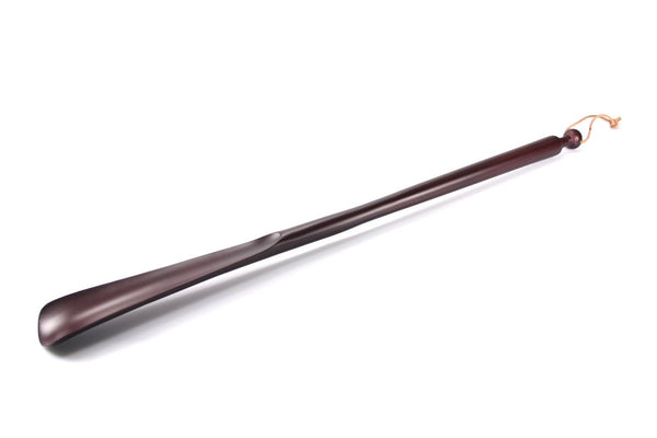 edler Schuhanzieher Schuhlöffel aus Rosenholz mit Lederband  54 cm z1393