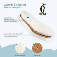biped extra dicke Lammfell Einlegesohlen mit Kork Unterseite z1023