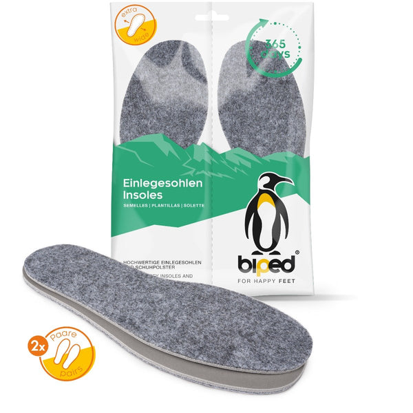 biped 2 Paar extra breite Einlegesohlen - mit Filz und echtem Natur Latex z2786