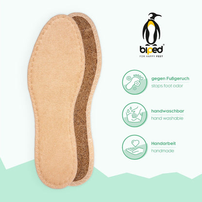 biped 2 Paar Barfußsohlen - Kokos Baumwoll Frotteesohlen z2783