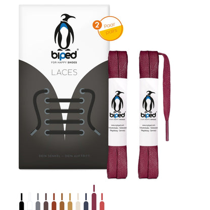 biped LACES 2 Paar gewachste Schnürsenkel aus Baumwolle flach 7 mm z2916