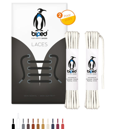 biped LACES 2 Paar gewachste Schnürsenkel aus Baumwolle rund ø 3 mm z2915