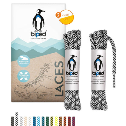 biped LACES 2 Paar bicolor Rope Schnürsenkel rund ø 4,5 mm extra robust z2918