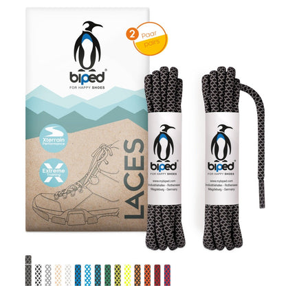 biped LACES 2 Paar bicolor Rope Schnürsenkel rund ø 4,5 mm extra robust z2918