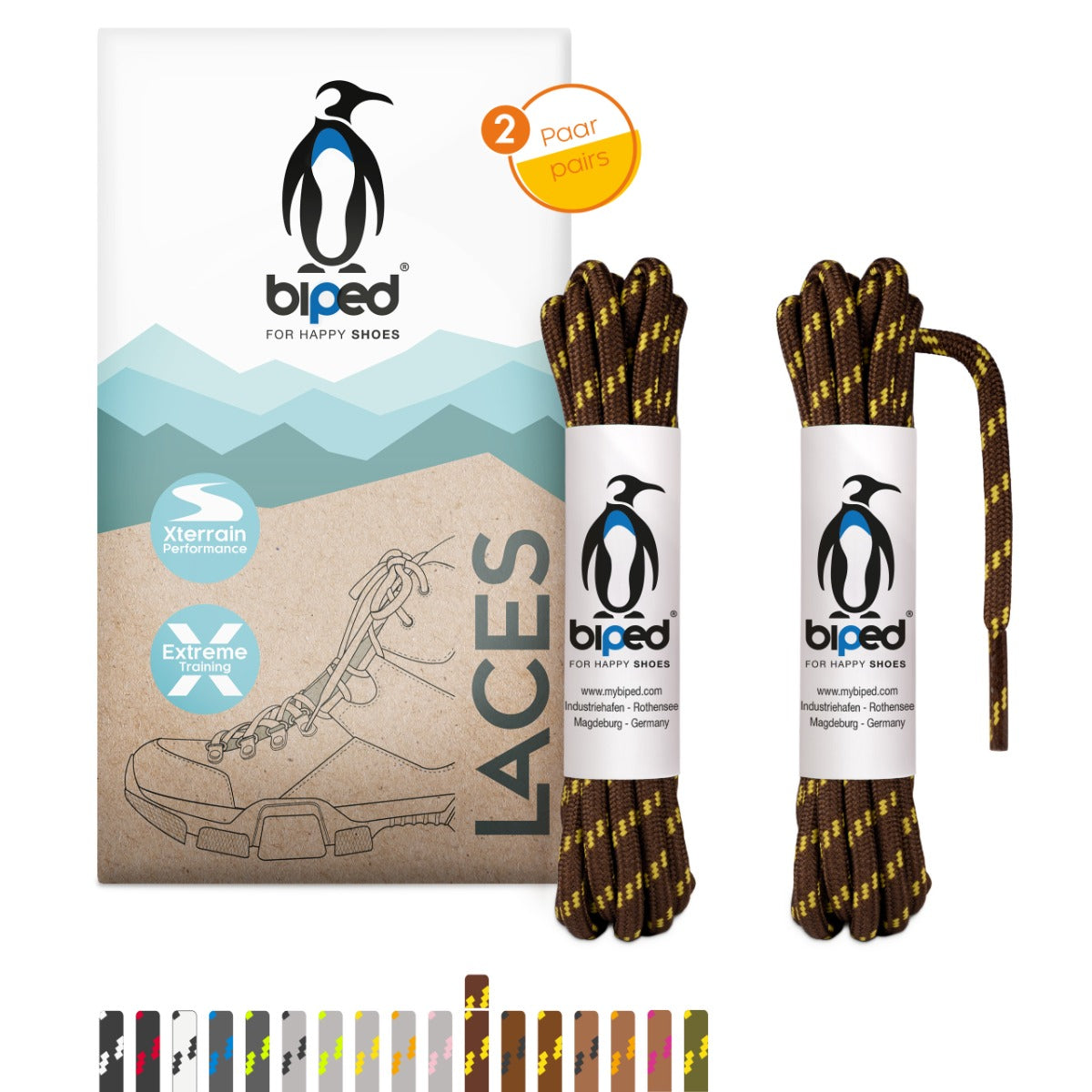 biped LACES 2 Paar Wanderschuh Schnürsenkel rund ø 4 mm extra robust z2917