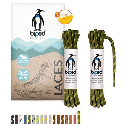 biped LACES 2 Paar Wanderschuh Schnürsenkel rund ø 4 mm extra robust z2917