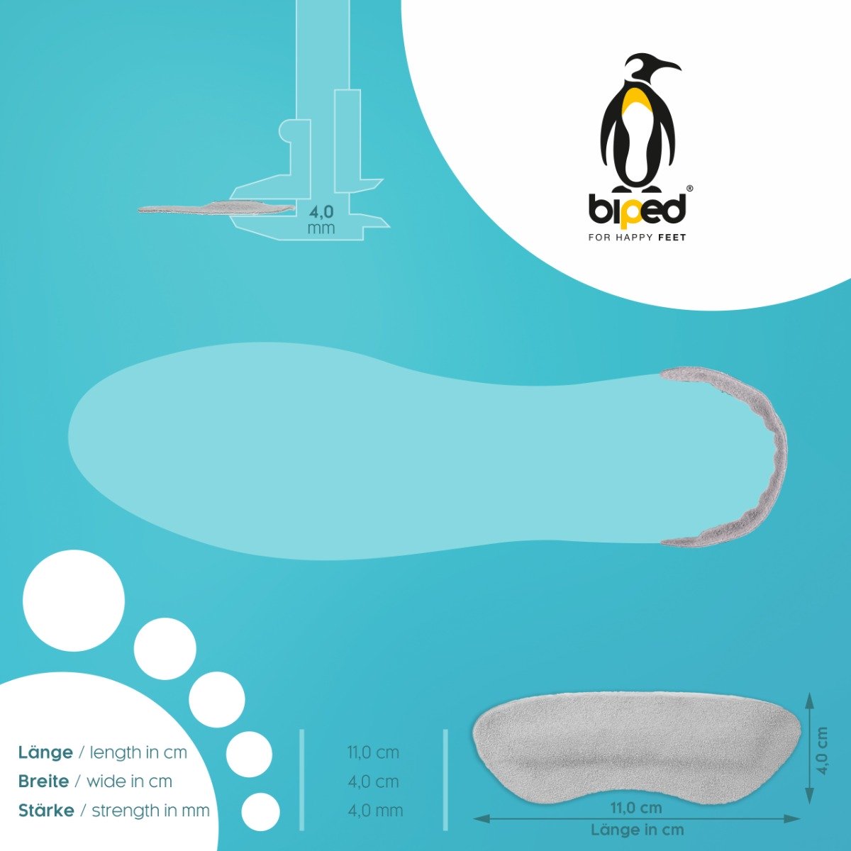 biped HEALTH 2 Paar Fersenhalter Anti Slip aus Leder z1769