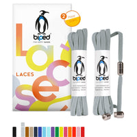 biped LACES 2 Paar Schnürsenkel ohne Binden mit Metallkapsel Drehverschluss flach 6 mm z2910