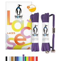 biped LACES 2 Paar Schnürsenkel ohne Binden mit Metallkapsel Drehverschluss flach 6 mm z2910