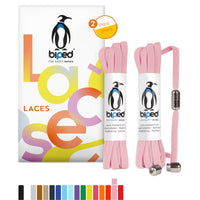 biped LACES 2 Paar Schnürsenkel ohne Binden mit Metallkapsel Drehverschluss flach 6 mm z2910