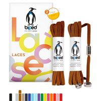 biped LACES 2 Paar Schnürsenkel ohne Binden mit Metallkapsel Drehverschluss flach 6 mm z2910
