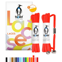 biped LACES 2 Paar Schnürsenkel ohne Binden mit Metallkapsel Drehverschluss flach 6 mm z2910