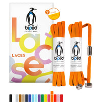 biped LACES 2 Paar Schnürsenkel ohne Binden mit Metallkapsel Drehverschluss flach 6 mm z2910