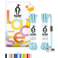 biped LACES 2 Paar Schnürsenkel ohne Binden mit Metallkapsel Drehverschluss oval 4,5 mm z2911